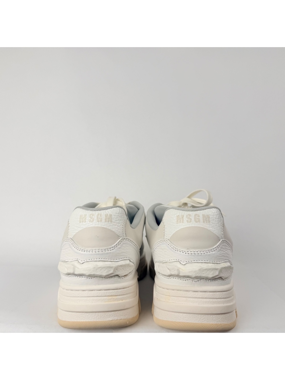 🍨 MSGM Panelled Low Top Sneakers White Grey Men's EU 42 US 9 With Box Dust Bag - Picture 14 of 16